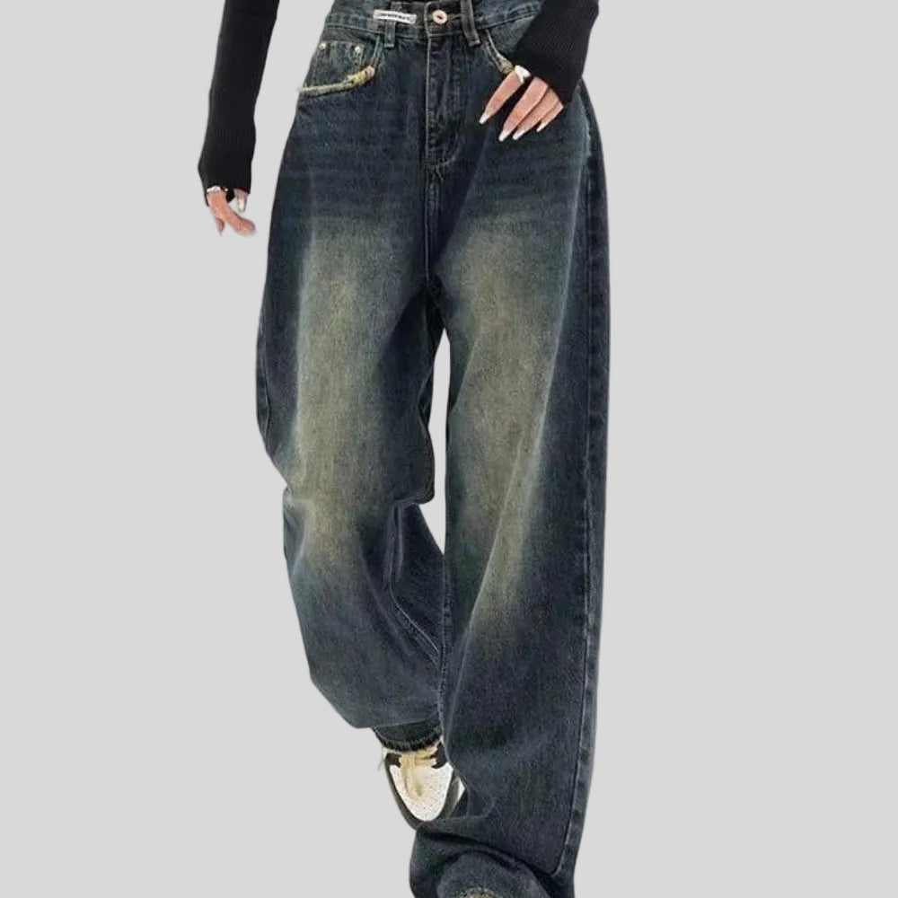 Washed Effect Vintage Baggy Boyfriend Jeans