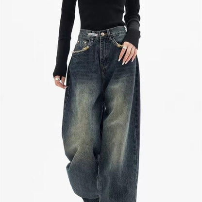 Washed Effect Vintage Baggy Boyfriend Jeans - Image 2