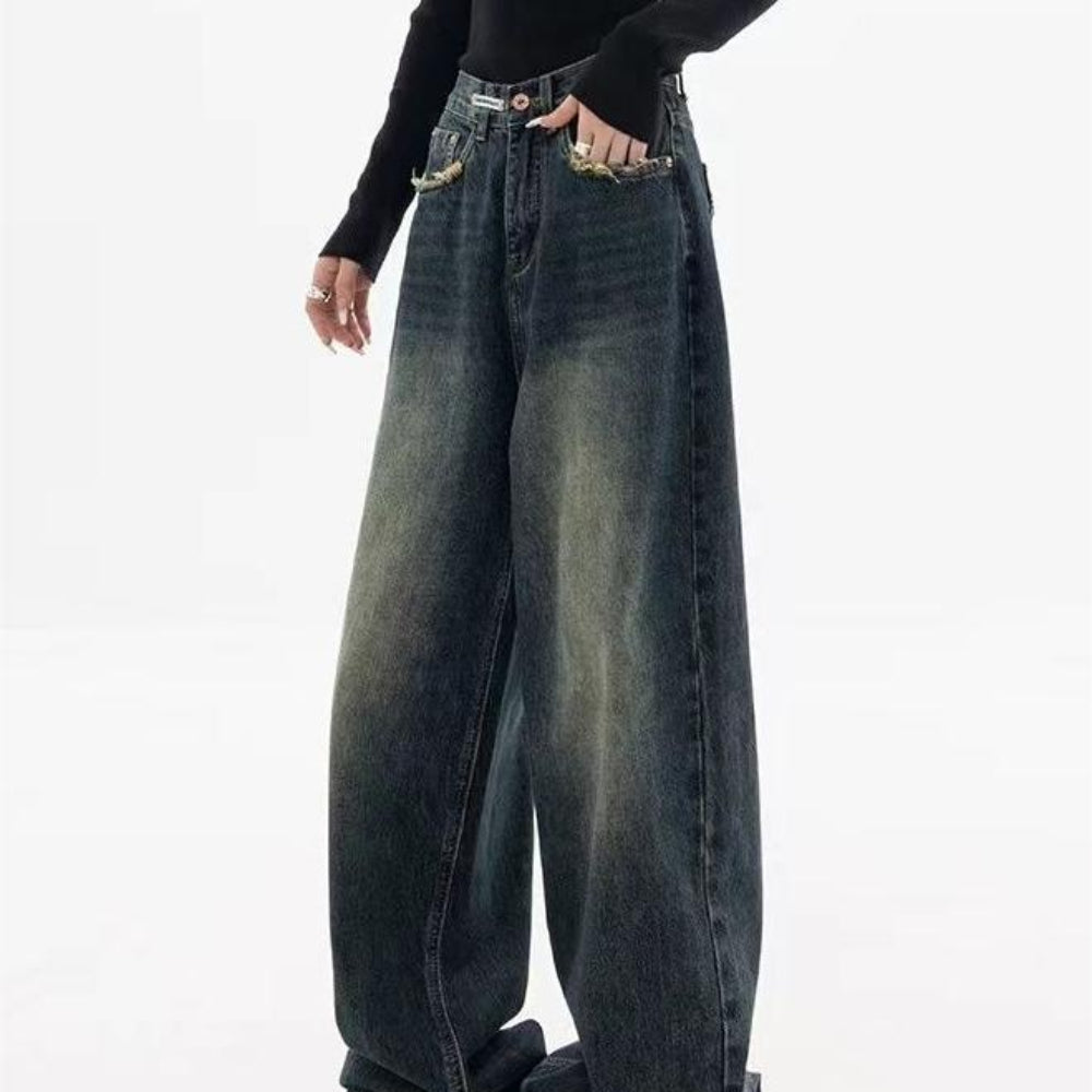 Washed Effect Vintage Baggy Boyfriend Jeans - Image 5