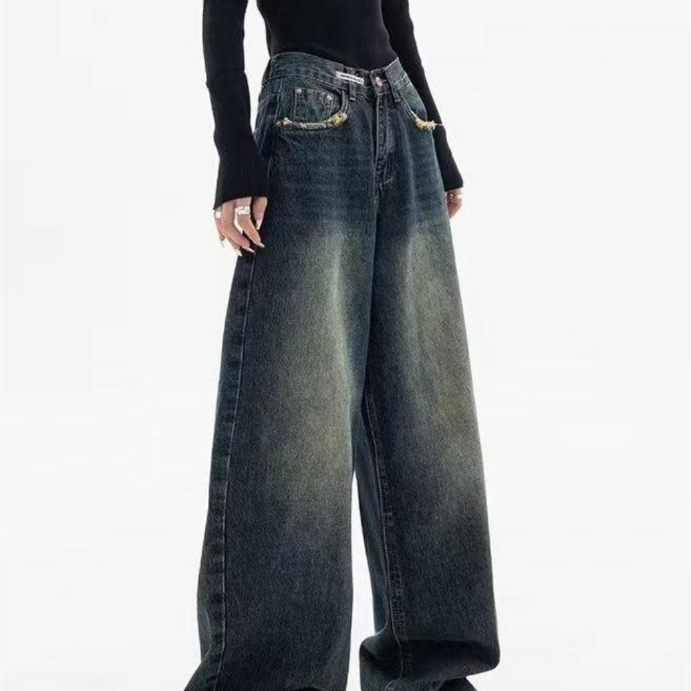 Washed Effect Vintage Baggy Boyfriend Jeans - Image 6