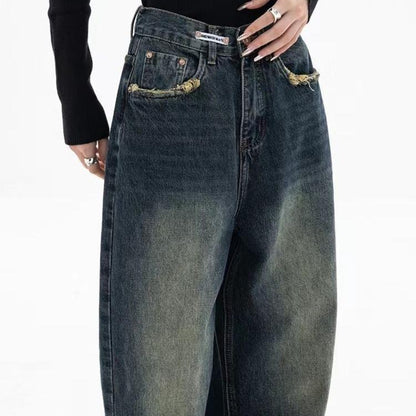 Washed Effect Vintage Baggy Boyfriend Jeans - Image 9