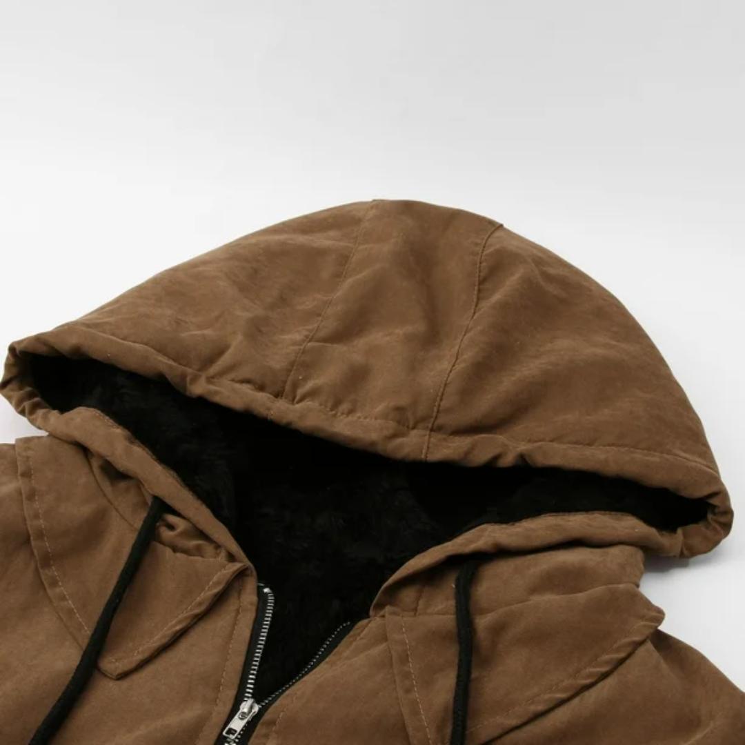 Men’s Winter Hooded Jacket | Fleece Lined, Zip-Up
