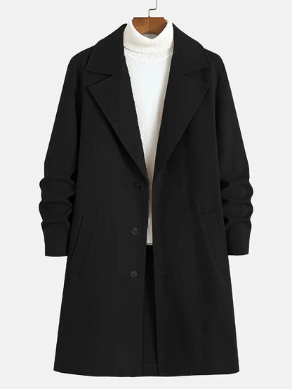 Men's Winter Trench Coat | Long, Oversized