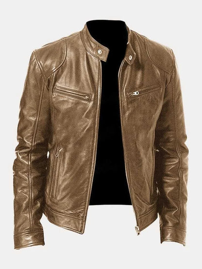 Men’s Bomber Leather Jacket | Faux Oversized Style