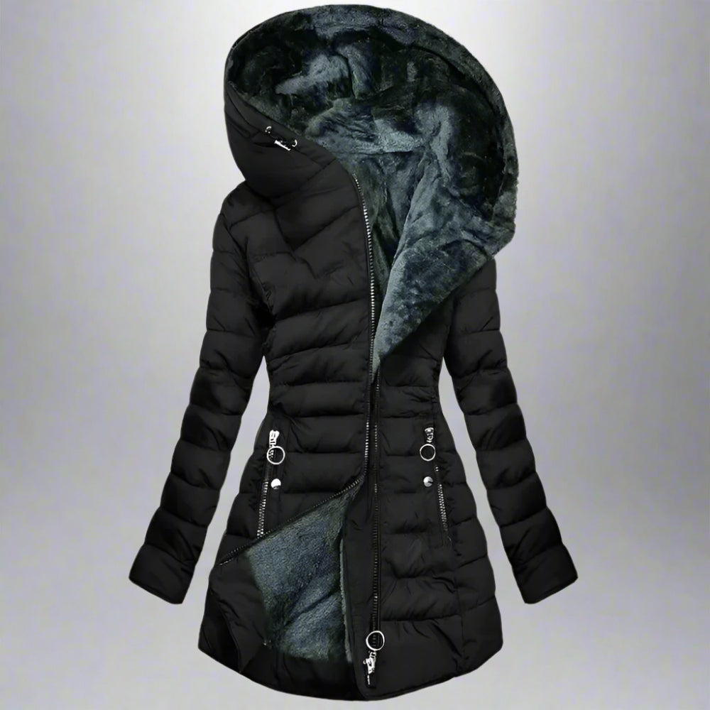 Women’s Hooded Puffer Winter Coat | Warm Faux Fur Lined