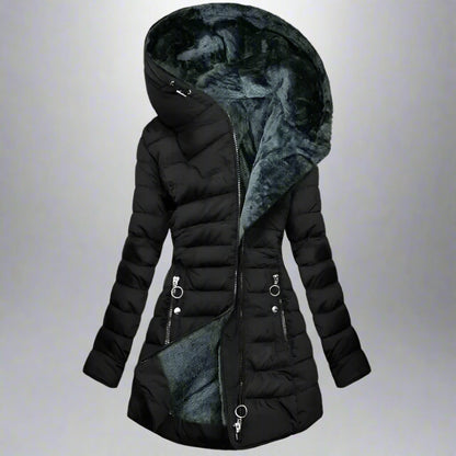 Women’s Hooded Puffer Winter Coat | Warm Faux Fur Lined