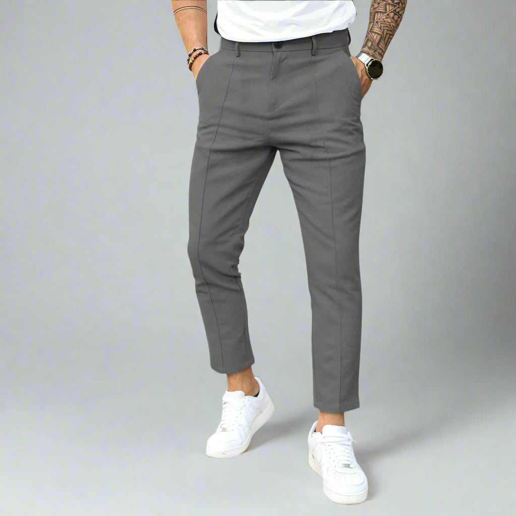 Men's Cropped Trousers | Slim Fit Work Pants