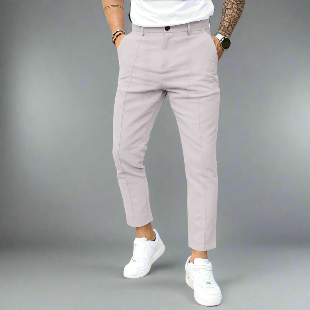 Men's Cropped Trousers | Slim Fit Work Pants