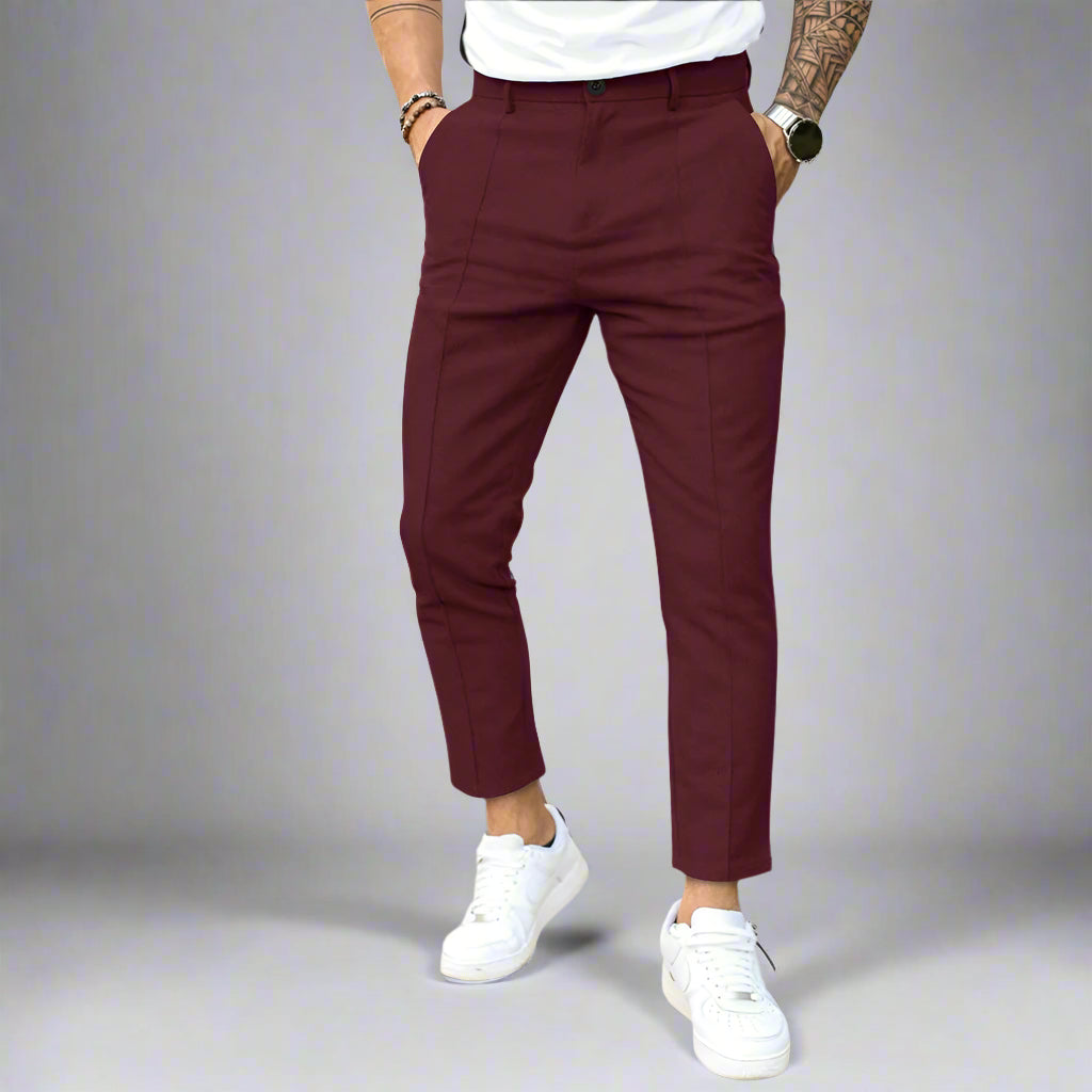 Men's Cropped Trousers | Slim Fit Work Pants