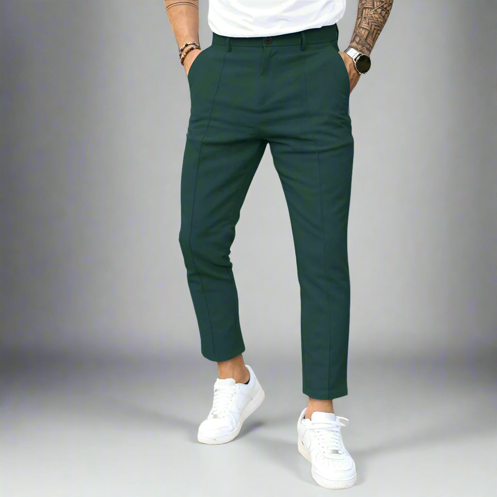 Men's Cropped Trousers | Slim Fit Work Pants