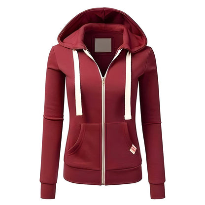 Women’s Fitted Zip Up Sweatshirt Hoodie | Slim, Casual Fit