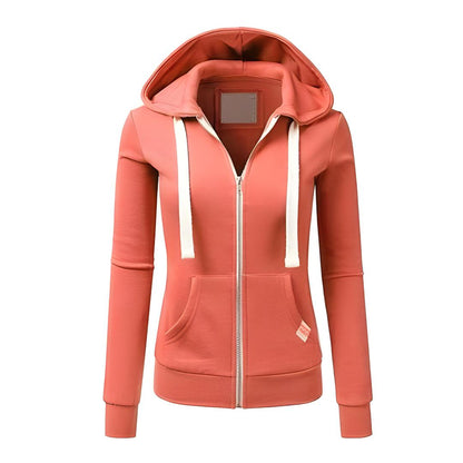 Women’s Fitted Zip Up Sweatshirt Hoodie | Slim, Casual Fit