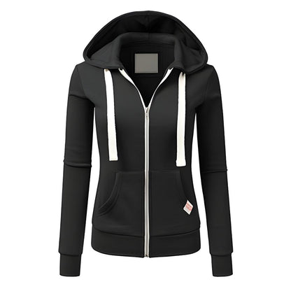 Women’s Fitted Zip Up Sweatshirt Hoodie | Slim, Casual Fit