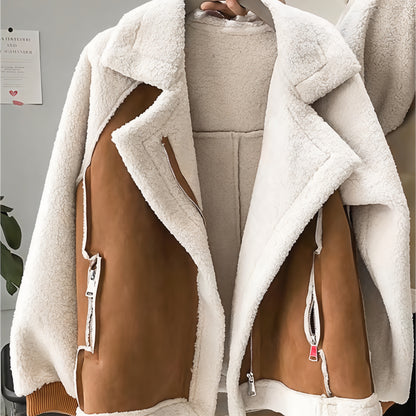 Women's Oversized Sherpa Jacket Cozy Warm Winter Outerwear