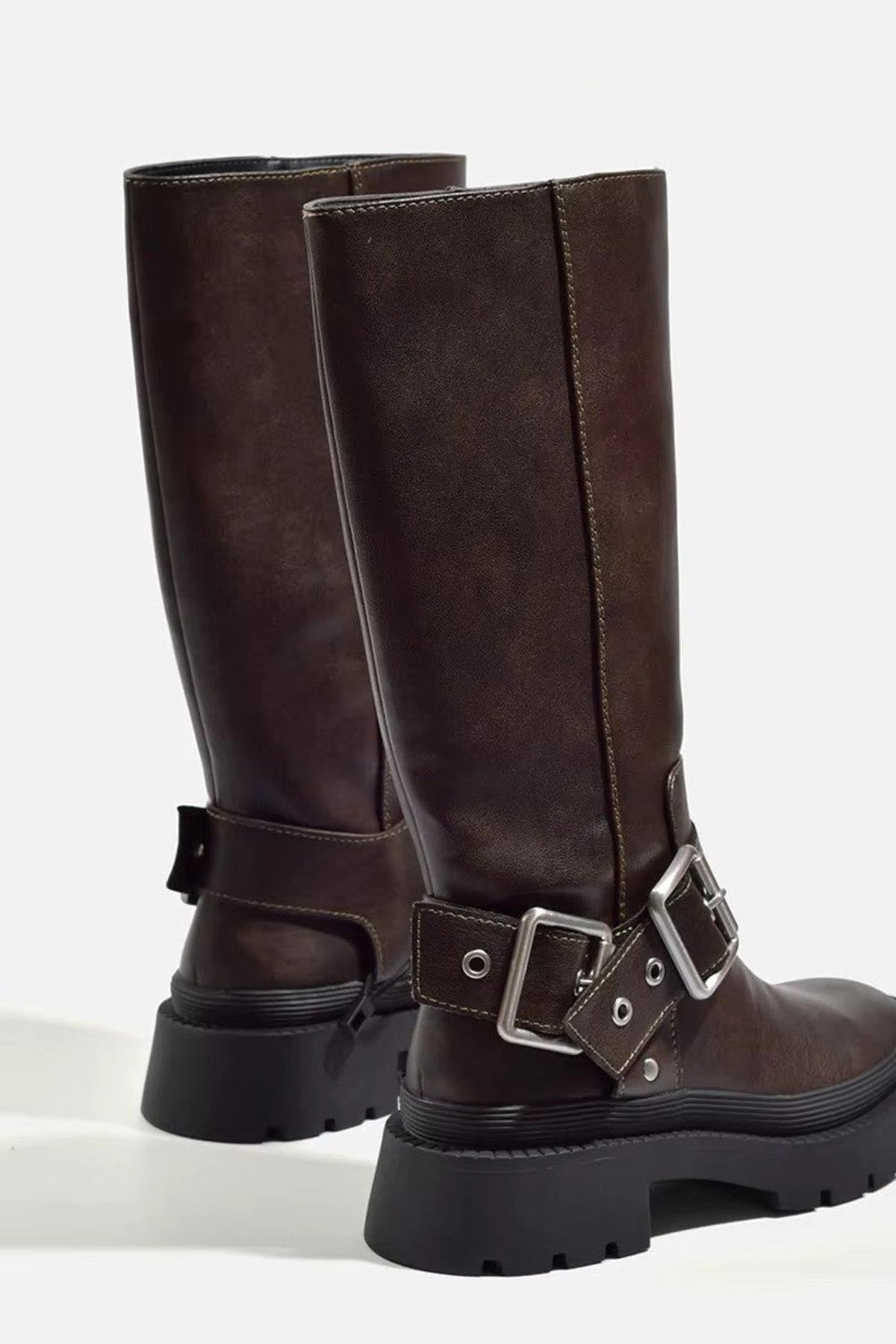 Women’s Knee High Winter Boots | Grip Sole, Buckle Detail