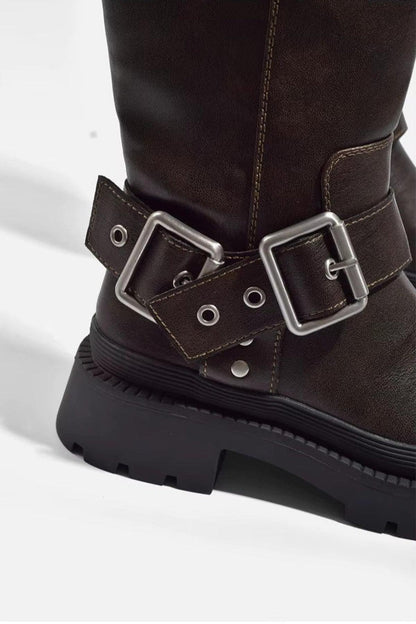 Women’s Knee High Winter Boots | Grip Sole, Buckle Detail