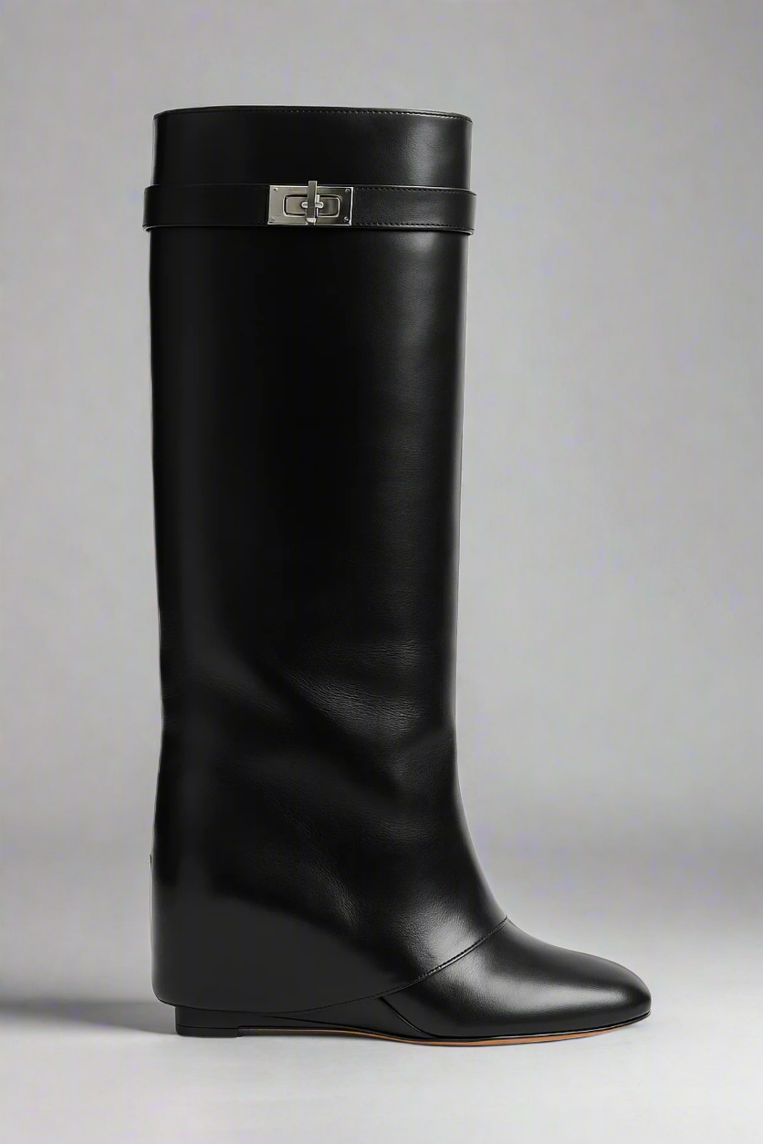 Women’s Knee High Wedge Boots | Closed Toe, Heeled