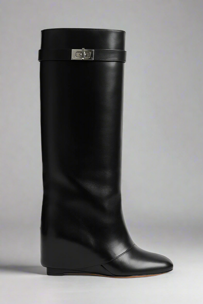 Women’s Knee High Wedge Boots | Closed Toe, Heeled