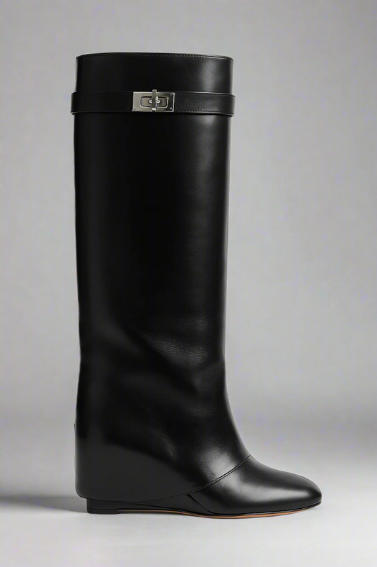 Women’s Knee High Wedge Boots | Closed Toe, Heeled