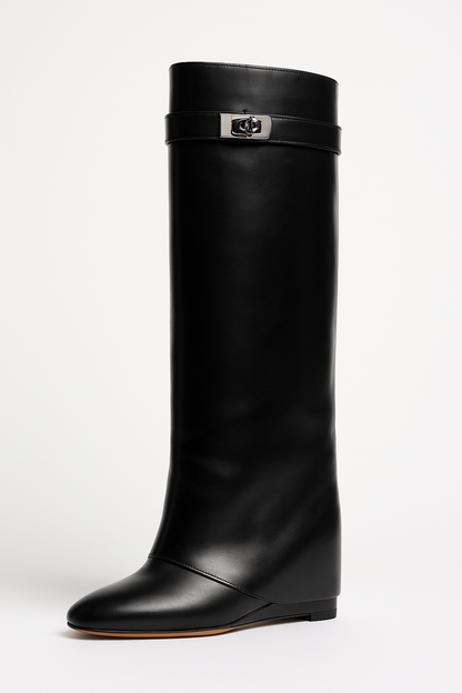 Women’s Knee High Wedge Boots | Closed Toe, Heeled