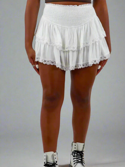 Women's Knitted Long Sleeve Dress Set | Lace Trim, Mini