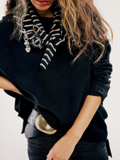 Women's Knitted Long Sleeve Dress Set | Lace Trim, Mini