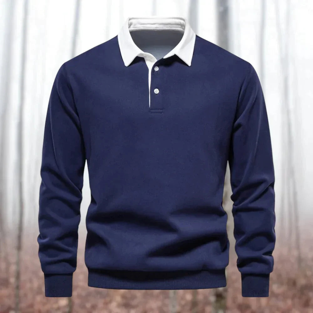 Men’s Casual Long Sleeve Polo Shirt | Designer, Smart-Casual