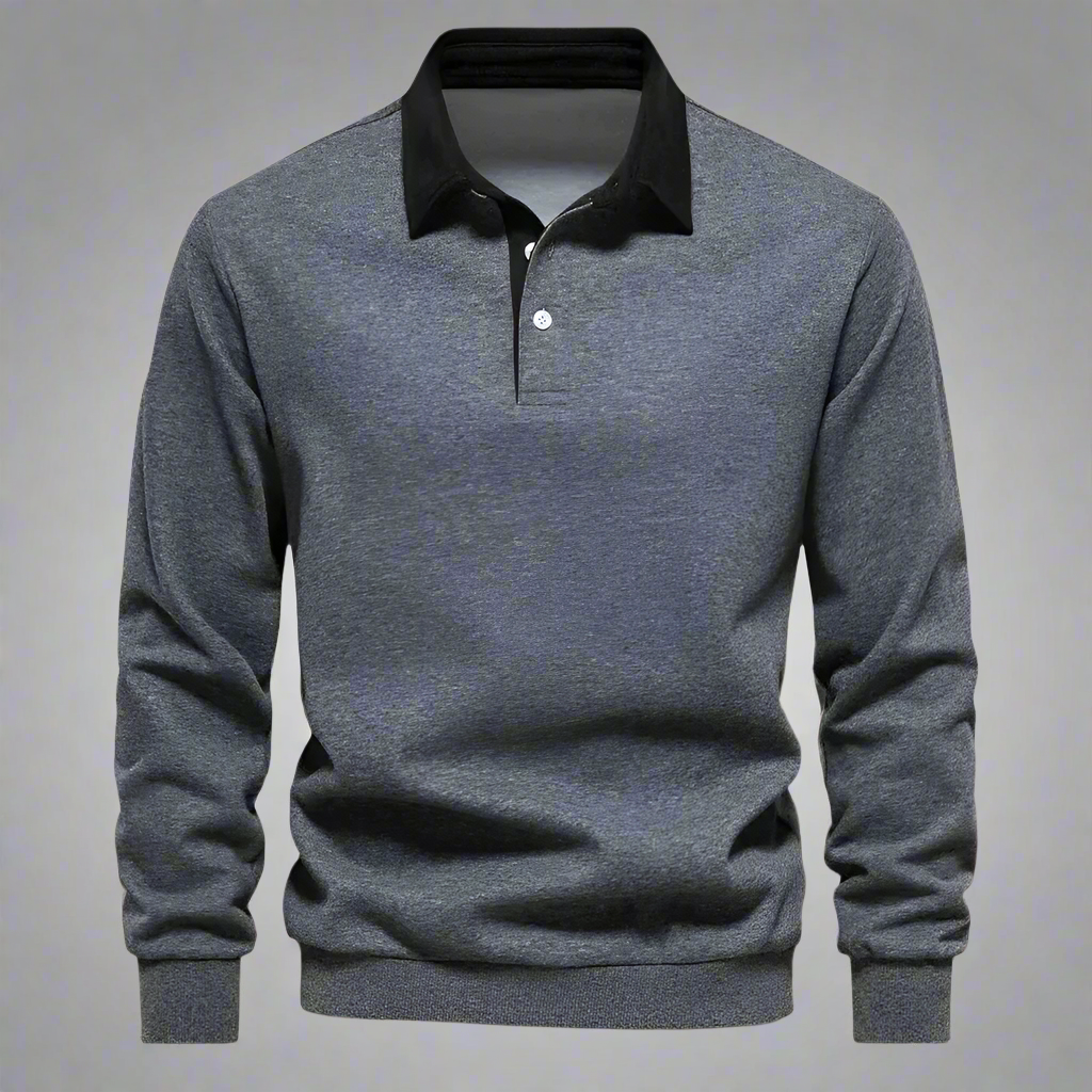 Men’s Casual Long Sleeve Polo Shirt | Designer, Smart-Casual