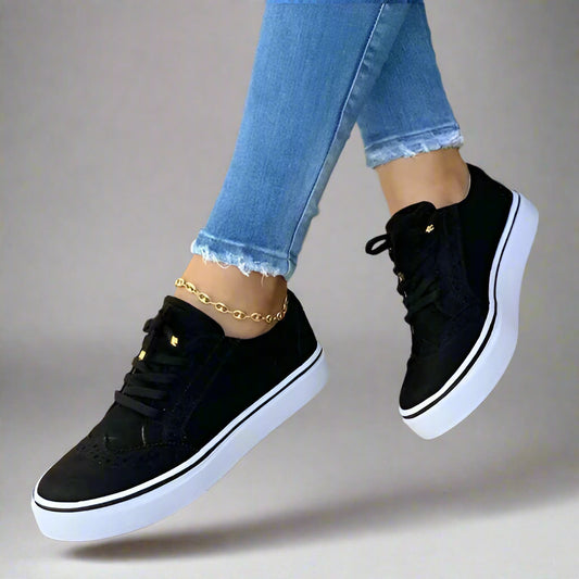 Women Platform Walking Sneakers | Casual, Lace-Up