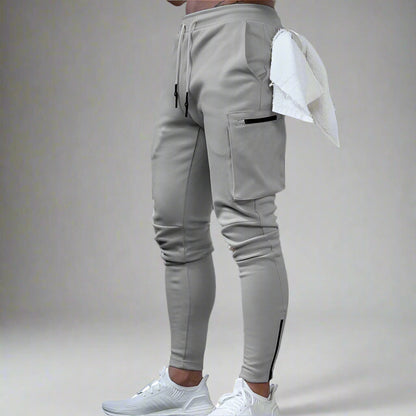 Men's Cargo Joggers | Gym Running Pants With Zip Pockets