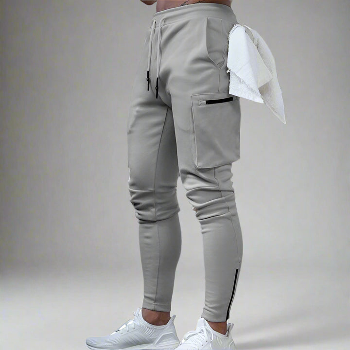 Men's Cargo Joggers | Gym Running Pants With Zip Pockets