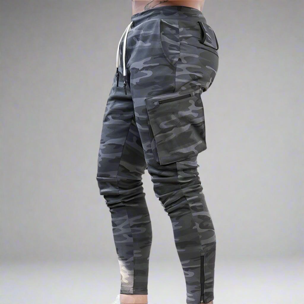 Men's Cargo Joggers | Gym Running Pants With Zip Pockets