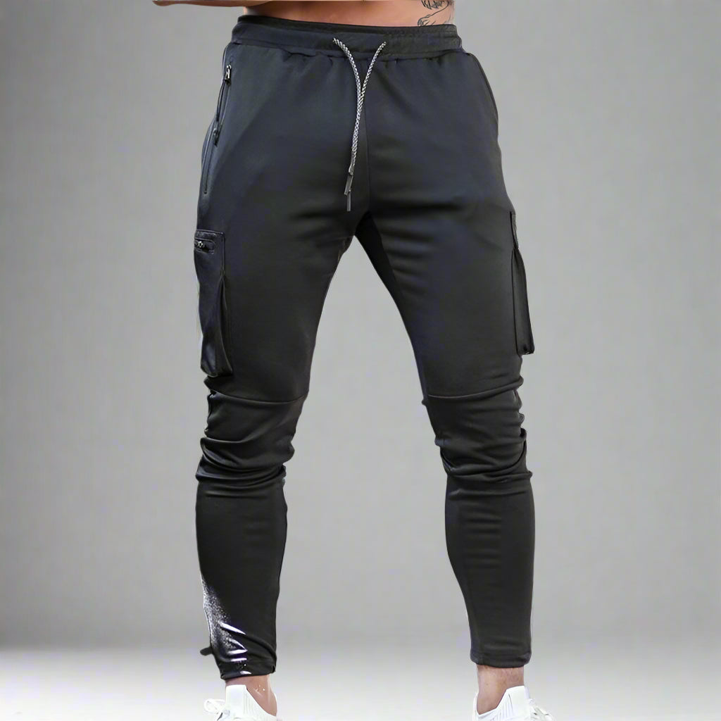 Men's Cargo Joggers | Gym Running Pants With Zip Pockets