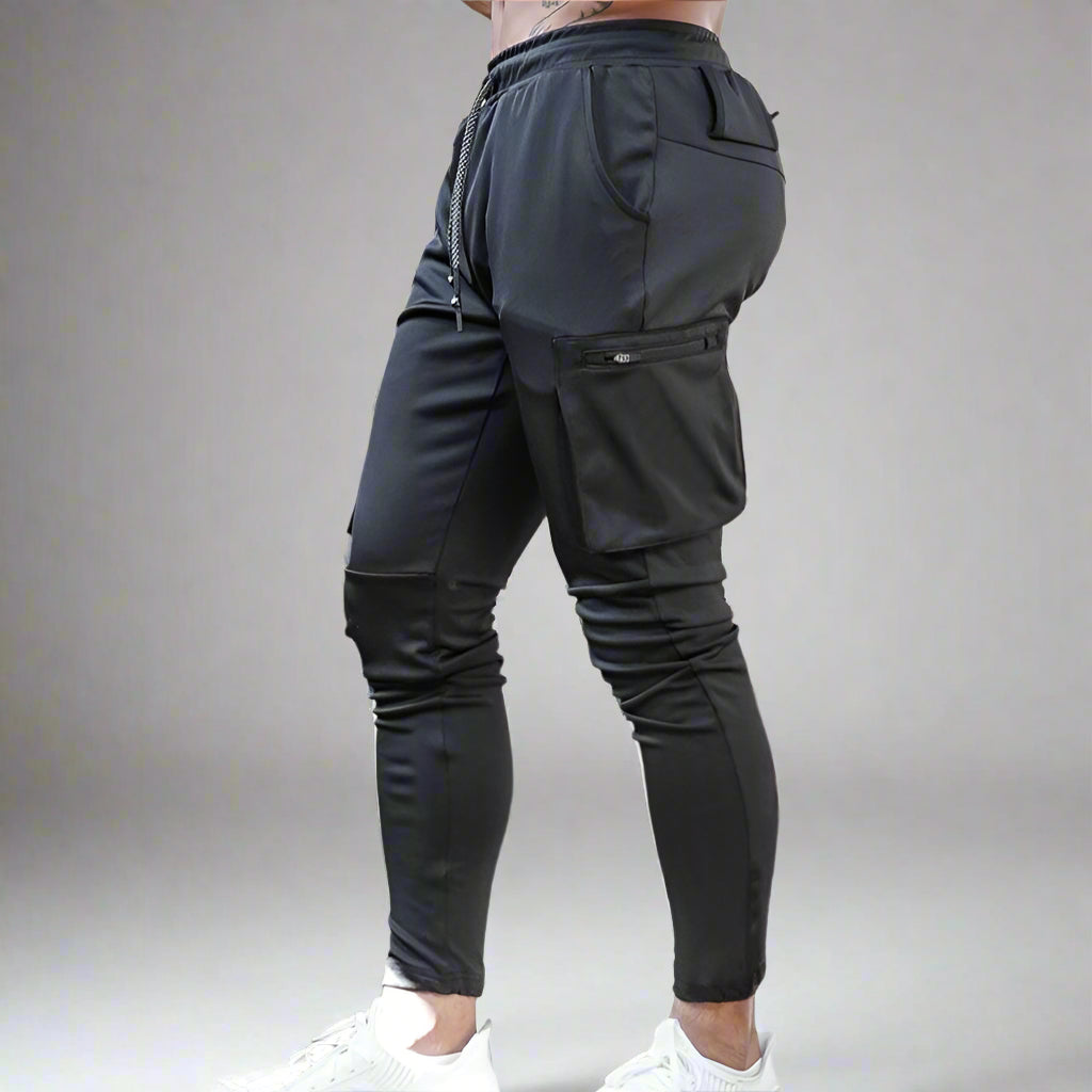 Men's Cargo Joggers | Gym Running Pants With Zip Pockets
