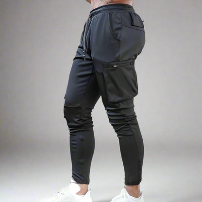 Men's Cargo Joggers | Gym Running Pants With Zip Pockets