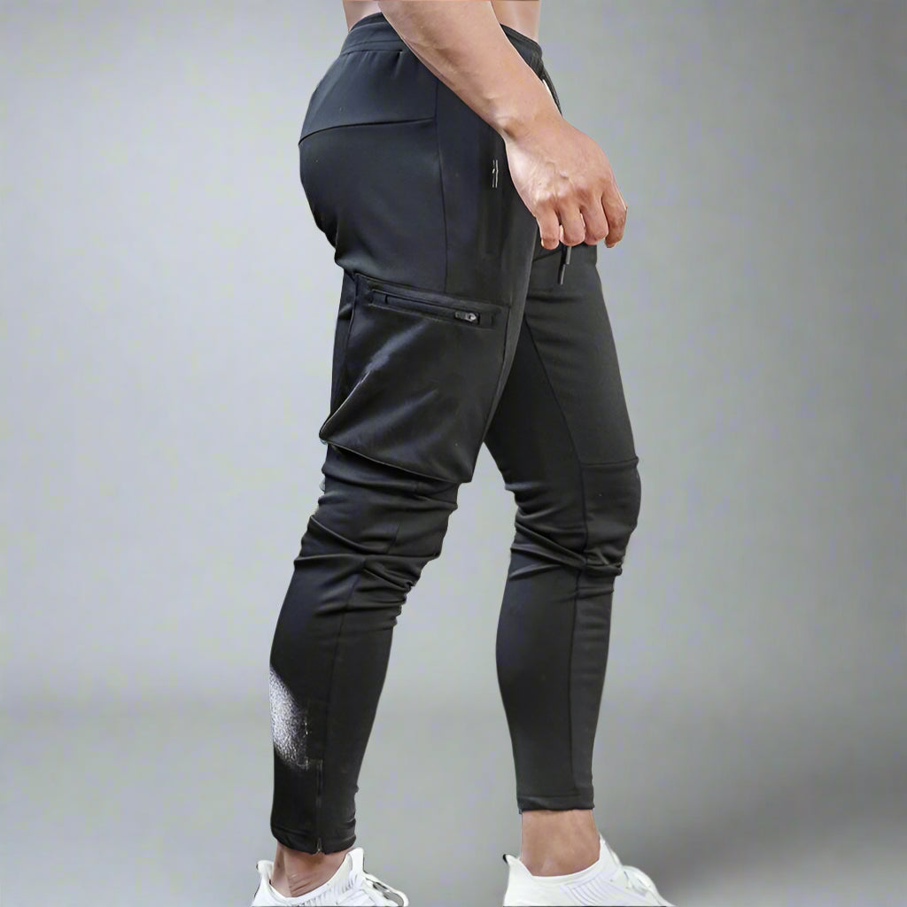 Men's Cargo Joggers | Gym Running Pants With Zip Pockets