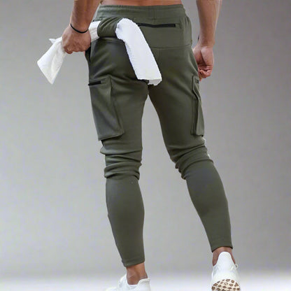Men's Cargo Joggers | Gym Running Pants With Zip Pockets