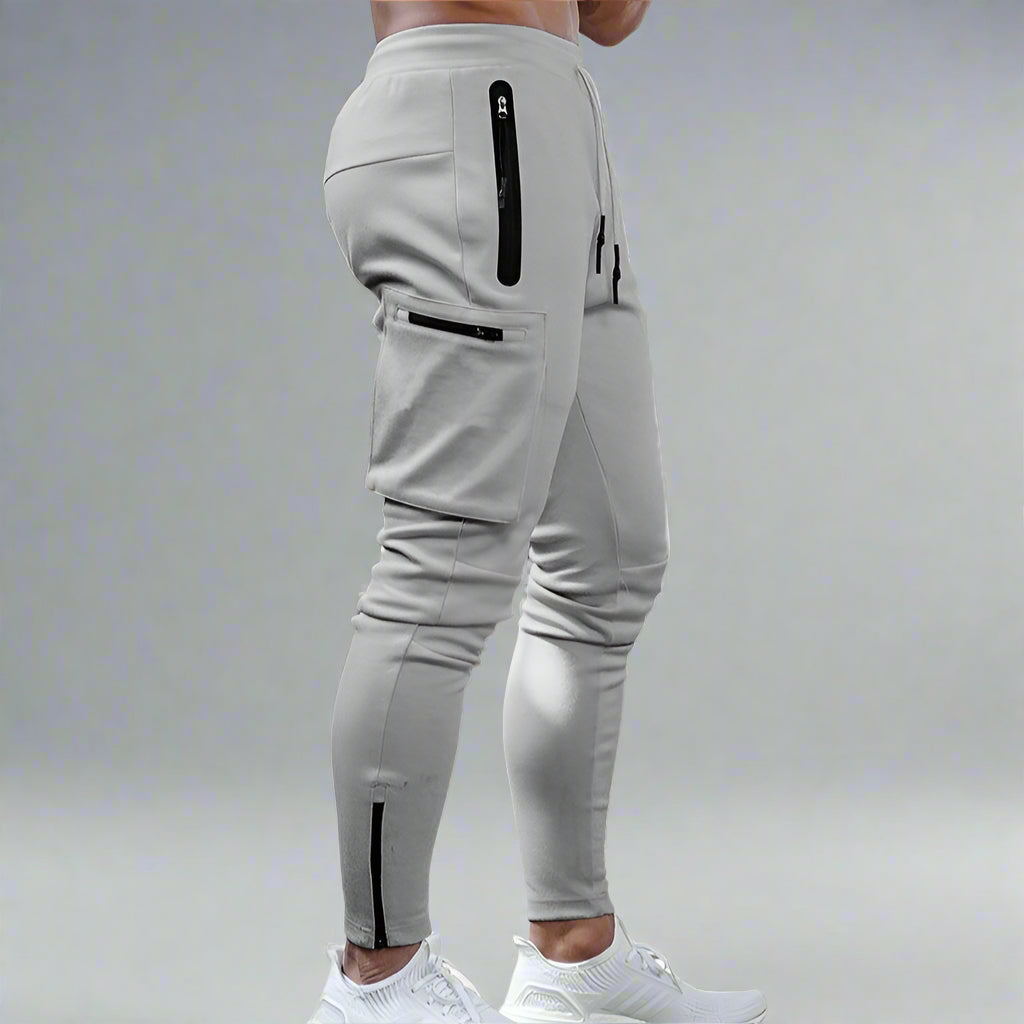 Men's Cargo Joggers | Gym Running Pants With Zip Pockets