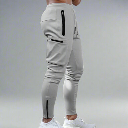 Men's Cargo Joggers | Gym Running Pants With Zip Pockets