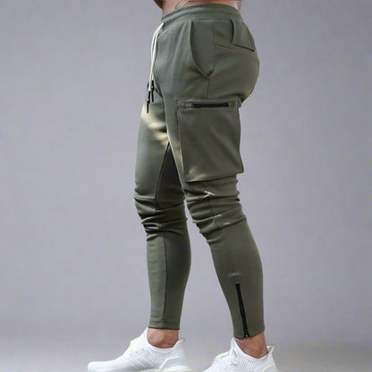 Men's Cargo Joggers | Gym Running Pants With Zip Pockets