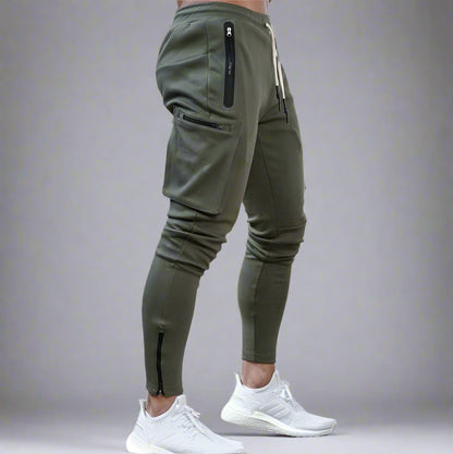 Men's Cargo Joggers | Gym Running Pants With Zip Pockets