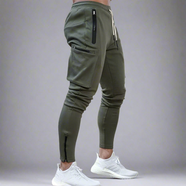 Men's Cargo Joggers | Gym Running Pants With Zip Pockets