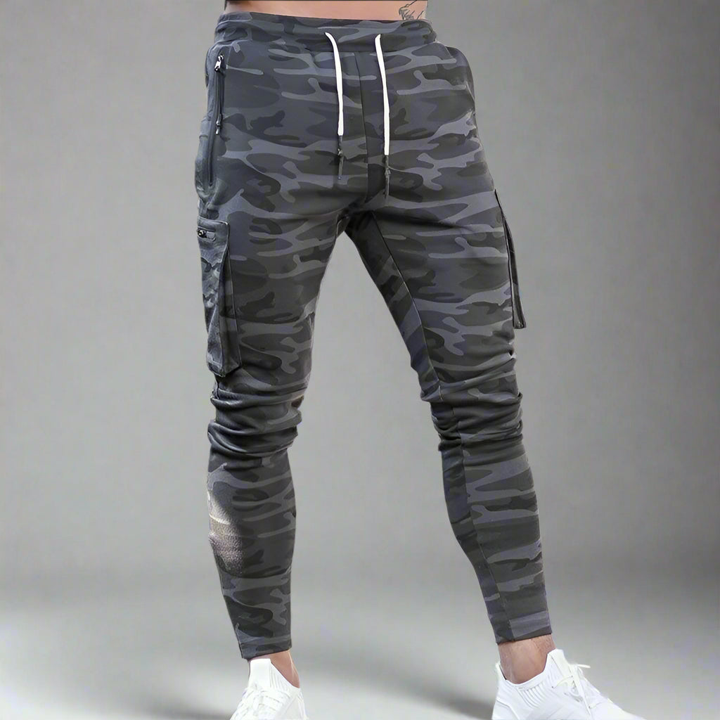 Men's Cargo Joggers | Gym Running Pants With Zip Pockets