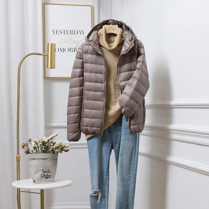 Women’s Lightweight Puffer Jacket | Winter Hooded Coat
