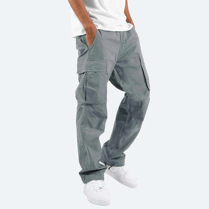 Men's Cargo Pants | Wide Leg Work Trousers with Zipper Pockets