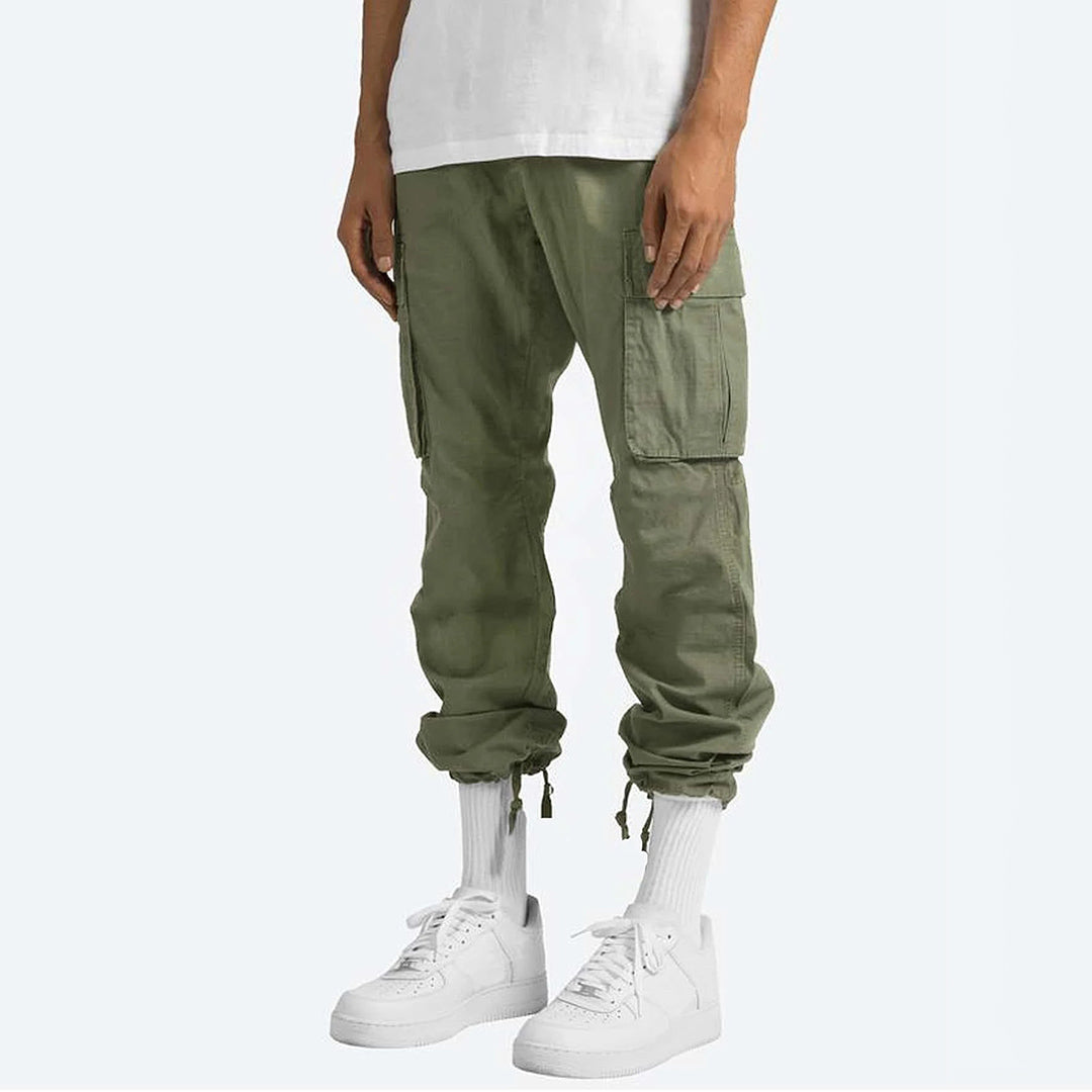 Men's Cargo Pants | Wide Leg Work Trousers with Zipper Pockets