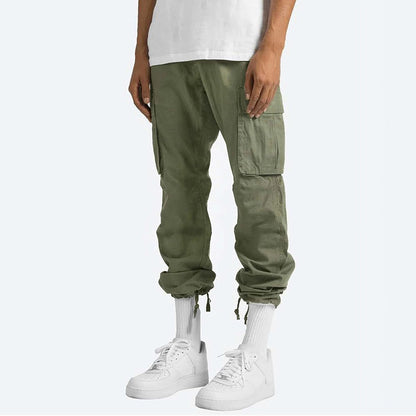 Men's Cargo Pants | Wide Leg Work Trousers with Zipper Pockets