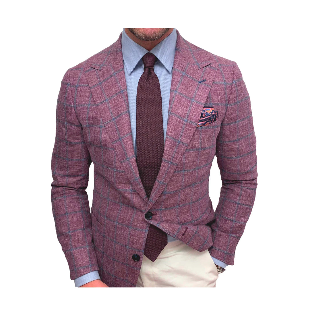 Men's Lightweight Plaid Blazer | Slim Fit, Formal