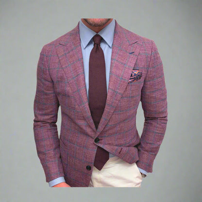 Men's Lightweight Plaid Blazer | Slim Fit, Formal