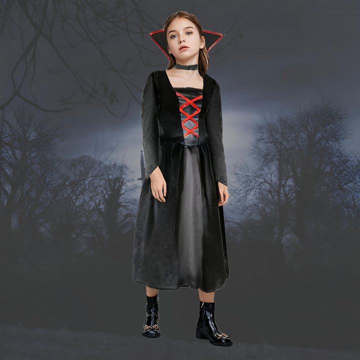 Halloween Kids Vampire Costume Long Dress